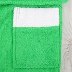 Халат махровый для мальчика капюшон + комби/белый, цвет зеленый, рост 134 - Фото 4