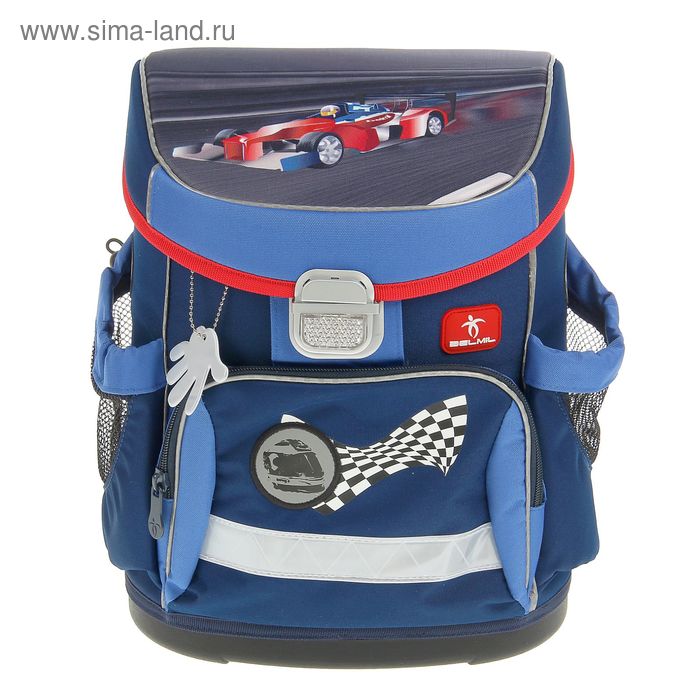 Ранец на замке Belmil Mini-Fit, 36 х 32 х 19 см, для мальчика, с наполнением: мешок, пенал Top Racer - Фото 1