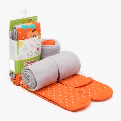 Колготки детские "Лисичка серая " р.128-134 см, серые, 80% хл.,17% п/а, 3% эл.