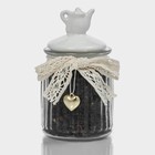 Банка для сыпучих «Чайные беседы», 300 мл, 8×14 см, с керамической крышкой, стекло - Фото 4