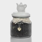 Банка для сыпучих продуктов Доляна «Чайные беседы», 700 мл, 10.7×17 см, с керамической крышкой, стекло, прозрачная - Фото 4