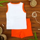 Комплект для мальчиков (майка, шорты), рост 86 см, цвет оранжевый/белый Н454_М - Фото 2
