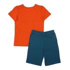 Комплект для мальчиков (джемпер, шорты), рост 98 см, цвет бирюзовый/оранжевый Н641 - Фото 2