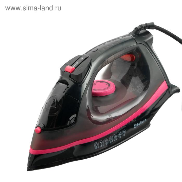 Утюг Sakura SA-3019CBK 2400 Вт керамическая подошва 20 гмин 270 мл чёрно-розовый 163800₽
