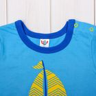 Комплект для мальчика: футболка, шорты, рост 74 см, цвет сине-голубой - Фото 3
