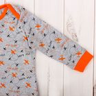 Пижама для мальчика, рост 74 см, цвет серый меланж, оранжевый - Фото 4