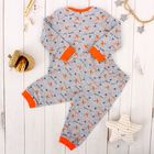 Пижама для мальчика, рост 98-104 см, цвет серый меланж, оранжевый - Фото 2