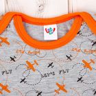 Пижама для мальчика, рост 98-104 см, цвет серый меланж, оранжевый - Фото 3