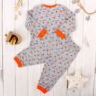 Пижама для мальчика, рост 110-116 см, цвет серый меланж, оранжевый - Фото 2