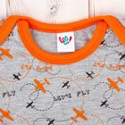 Пижама для мальчика, рост 122-128 см, цвет серый меланж, оранжевый - Фото 3