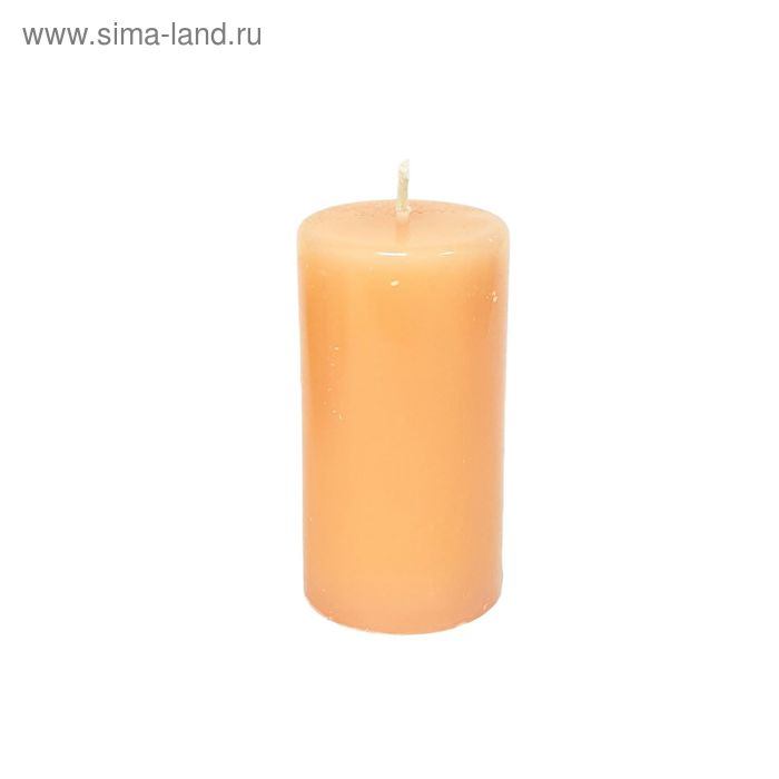 Свеча - цилиндр, 52*95 абрикосовый - Фото 1
