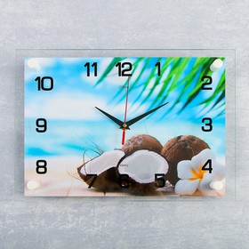 Часы-картина настенные, серия: Море, «Кокосы», плавный ход, 25 × 35 см