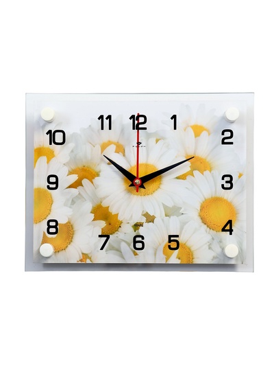 Часы настенные: Цветы, «Ромашки», бесшумные, 20×26 см