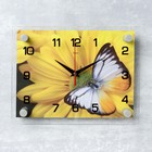 Часы настенные: Цветы, "Бабочка на цветке", бесшумные, 20 х 26 см - фото 6038499