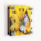 Часы настенные: Цветы, "Бабочка на цветке", бесшумные, 20 х 26 см - Фото 2