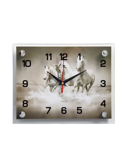 Часы настенные, интерьерные «Тройка лошадей», бесшумные, 20×26 см