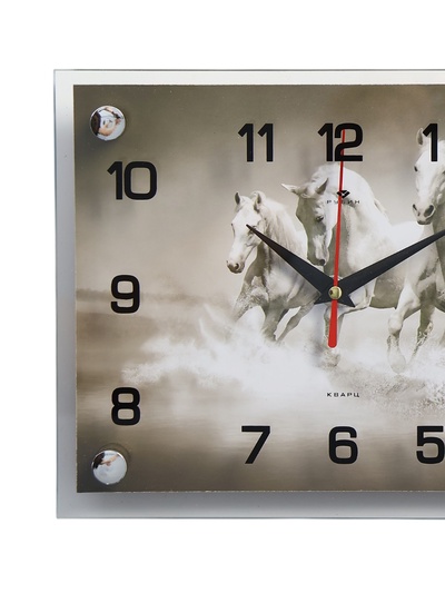 Часы настенные, интерьерные «Тройка лошадей», бесшумные, 20×26 см