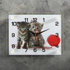Часы настенные, интерьерные "Котята с клубком", бесшумные, 20 х 26 см - Фото 1