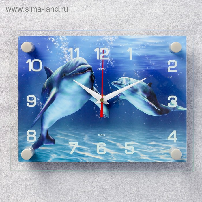 Часы настенные: Море, "Дельфины", бесшумные, 20 х 26 см - Фото 1