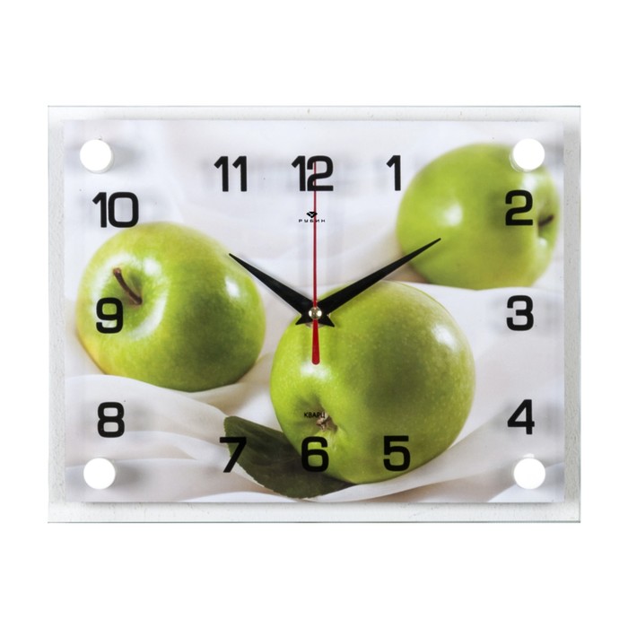 Часы настенные: Кухня, "Яблоки", бесшумные, 20 х 26 см - Фото 1