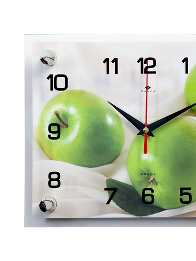 Часы настенные: Кухня, «Яблоки», бесшумные, 20×26 см