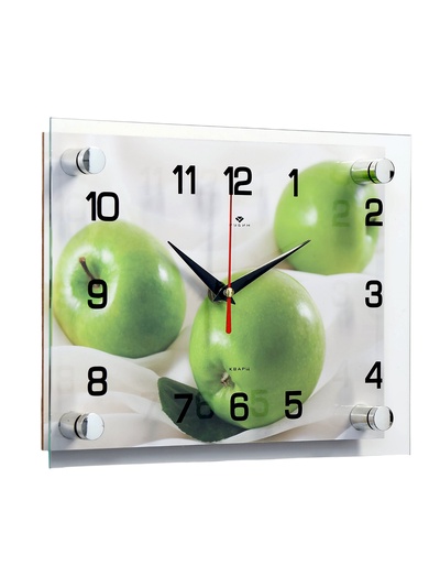 Часы настенные: Кухня, «Яблоки», бесшумные, 20×26 см