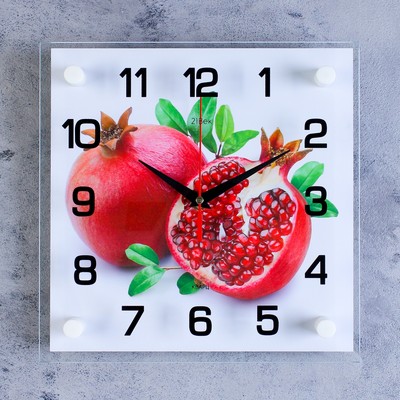 Часы настенные: Кухня, "Гранат", бесшумные, 25 х 25 см