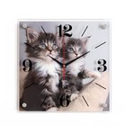 Часы-картина настенные, серия: Животный мир, "Котята", плавный ход, 35 х 35 см - фото 321256068