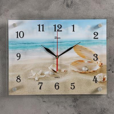 Часы настенные: Море, "Ракушки на песке", бесшумные, 30 х 40 см