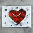 Часы-картина настенные, серия: Цветы, "Розы", 30х40 см - фото 3661321