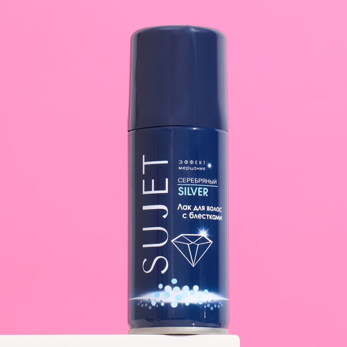Лак для волос с блестками Сюжет «Серебряный», 100 мл - Фото 1