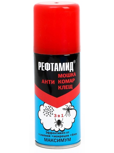 Аэрозоль Репеллент «Рефтамид», максимум, 3 в 1, от комаров, мокрецов, слепней, 100 мл