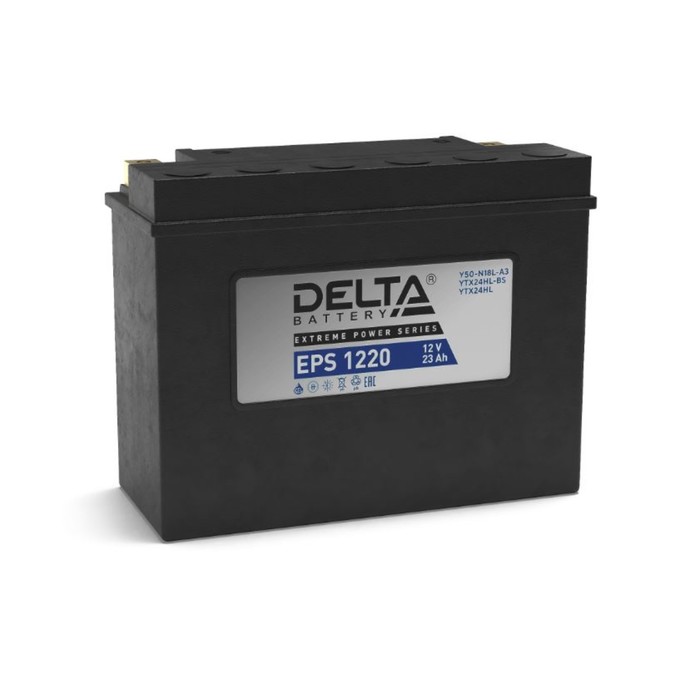 Аккумуляторная батарея Delta EPS 1220 (YTX24HL-BS, YTX24HL) 12 В, 20 Ач обратная (- +) - Фото 1