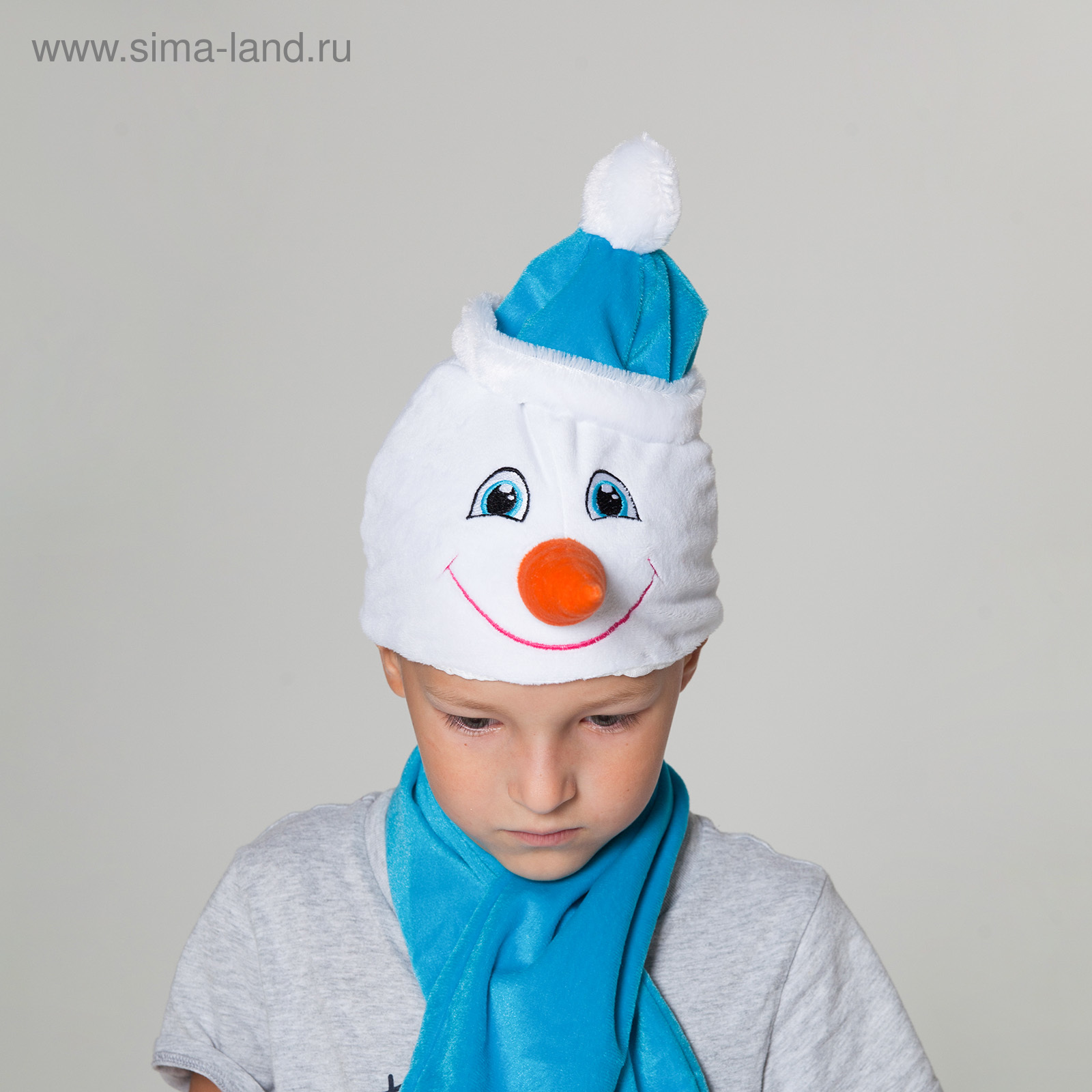 Набор аксессуаров для снеговика: шапка, шарф, морковка, пуговицы