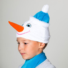 Шапка "Снеговик" в шапочке + голубой шарф, обхват головы 54-56 см - Фото 3
