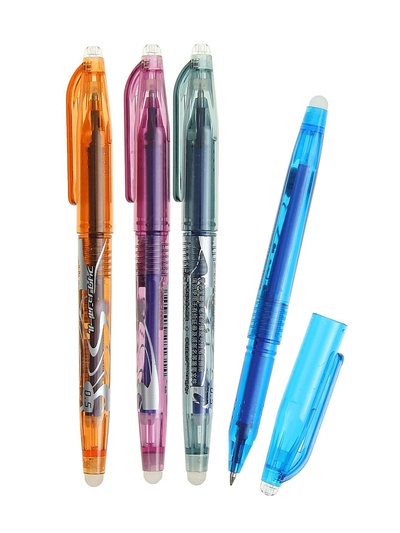 Стираемая ручка, шариковая, синий стержень, узел 0.5 мм, МИКС