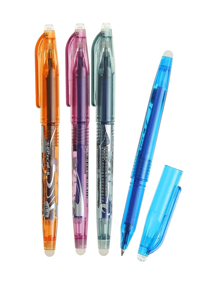 Стираемая ручка, шариковая, синий стержень, узел 0.5 мм, МИКС - Фото 1