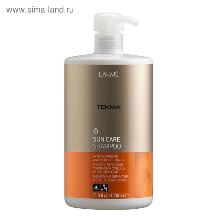 Восстанавливающий шампунь для повреждённых солнцем волос Lakme Teknia Sun Care, 1 л - Фото 1