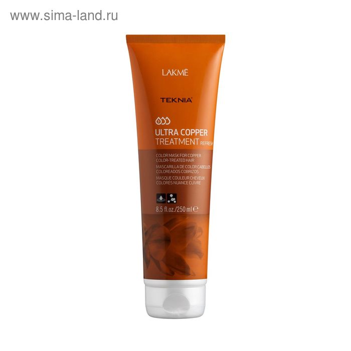 Маска для поддержания цвета медных оттенков волос LAKME Teknia Ultra Copper Treatment, 250 мл - Фото 1