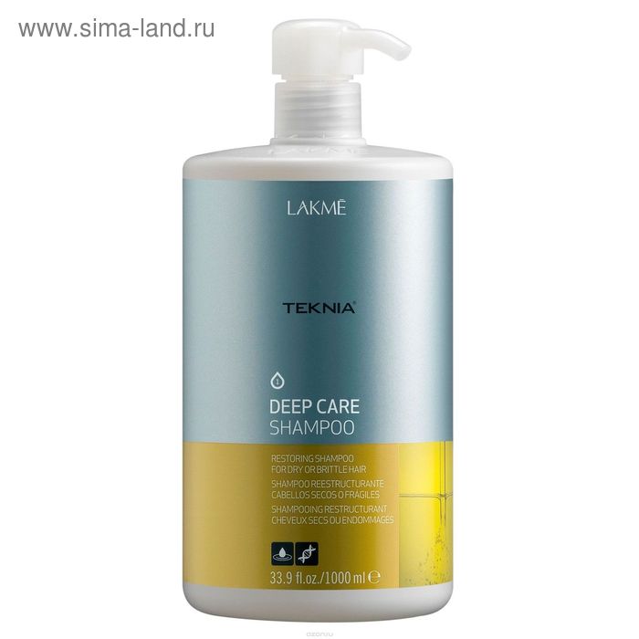 Восстанавливающий шампунь для сухих или повреждённых волос Lakme Teknia Deep Care, 1 л - Фото 1