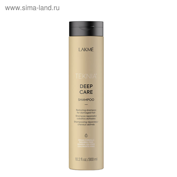 Восстанавливающий шампунь для сухих или повреждённых волос Lakme Teknia Deep Care, 300 мл - Фото 1