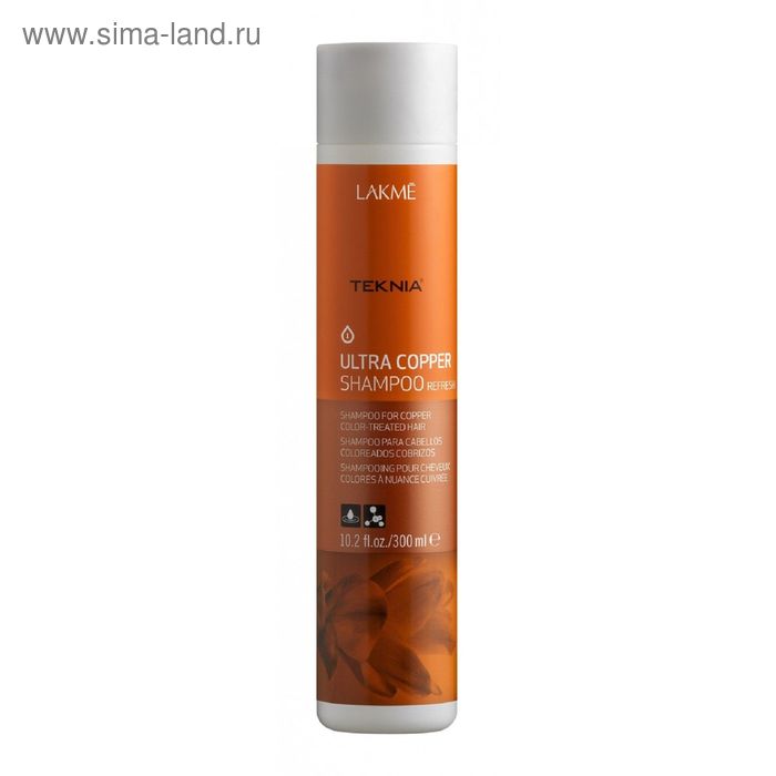 Шампунь, освежающий цвет медных оттенков волос Lakme Teknia Ultra Copper Refresh, 300 мл - Фото 1