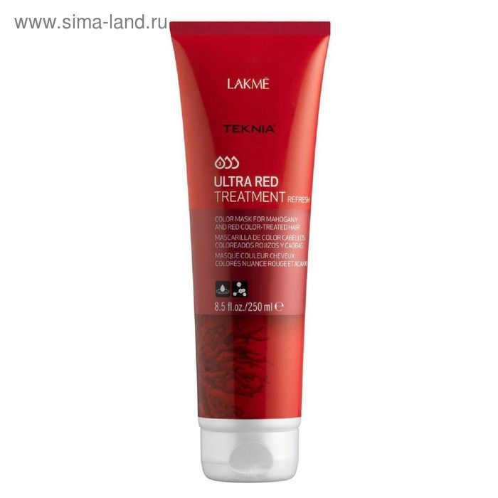 Маска для поддержания цвета красных оттенков окрашенных волос LAKME Teknia Ultra Red Treatment, 250 мл - Фото 1