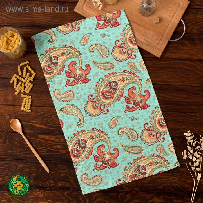 Полотенце "Доляна" Индийский огурец 35х60 см, вафельное полотно 162г/м2 - Фото 1