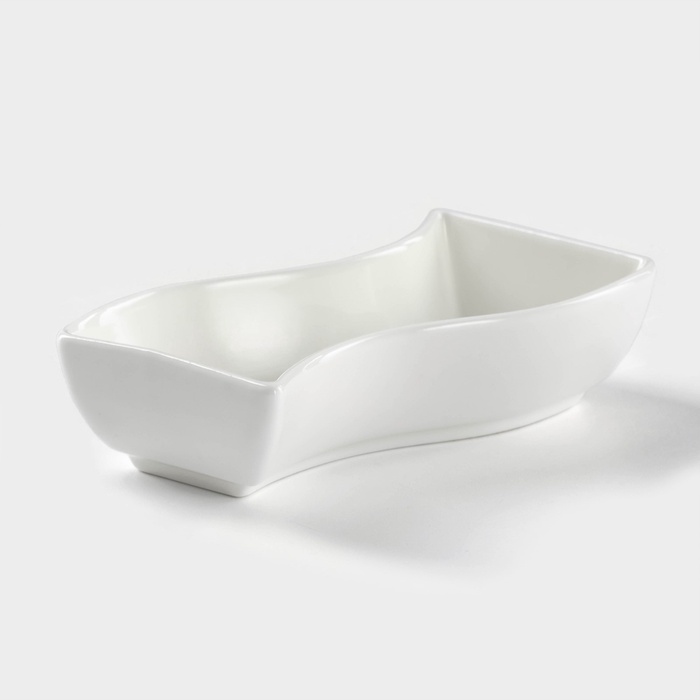 Блюдо фарфоровое Wilmax, 9.5×5.5 см, цвет белый - Фото 1