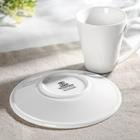 Кофейная пара Wilmax, кружка 110 мл, блюдце d=13.2 см, фарфор, белая - Фото 3