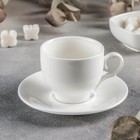 Чайная пара фарфоровая Wilmax, 2 предмета: чашка 170 мл, блюдце d=12,7 см, цвет белый - фото 297878518