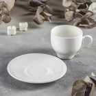 Чайная пара фарфоровая Wilmax, 2 предмета: чашка 170 мл, блюдце d=12,7 см, цвет белый - Фото 2