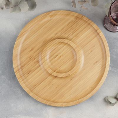 Блюдо для подачи Wilmax, 2 секции, d=35.5 см, дерево