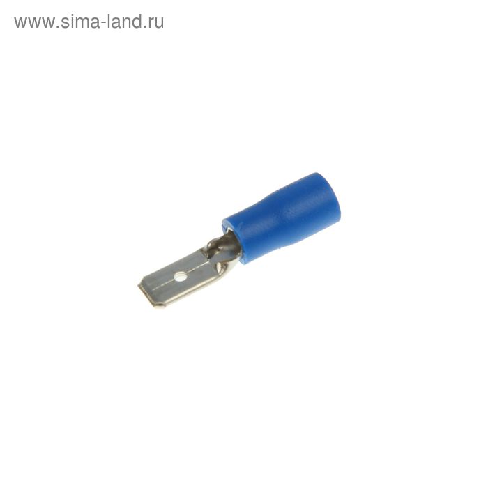 Наконечник клеммный Uniel, изолир-ый, тип вилка, контакт 4.75 мм, сечение 1.5-2.5 мм2, синий - Фото 1